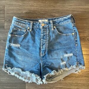 Free People high waisted denim shorts